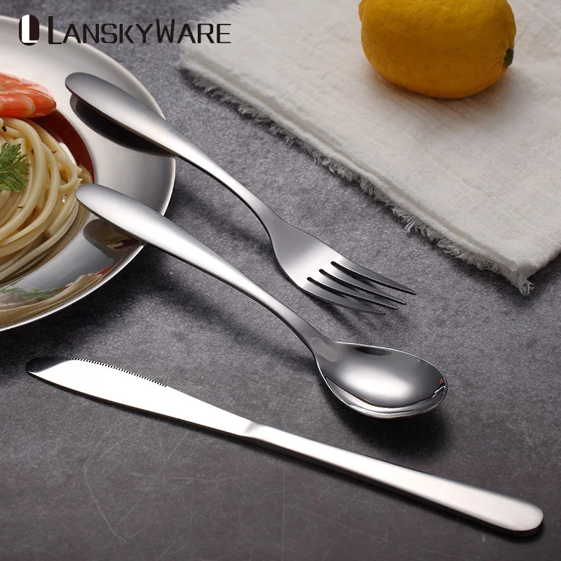 Западный набор столовых приборов портативная посуда из нержавеющей стали с