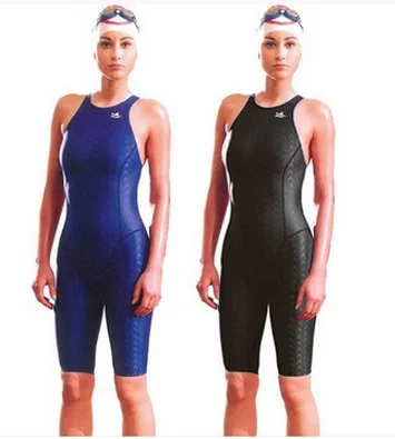 Women Neck to Knee Competition Swimsuit Racing Suit One Piece BathingSuits Female Waterproof One Piece Athletic Swim Bodysuit