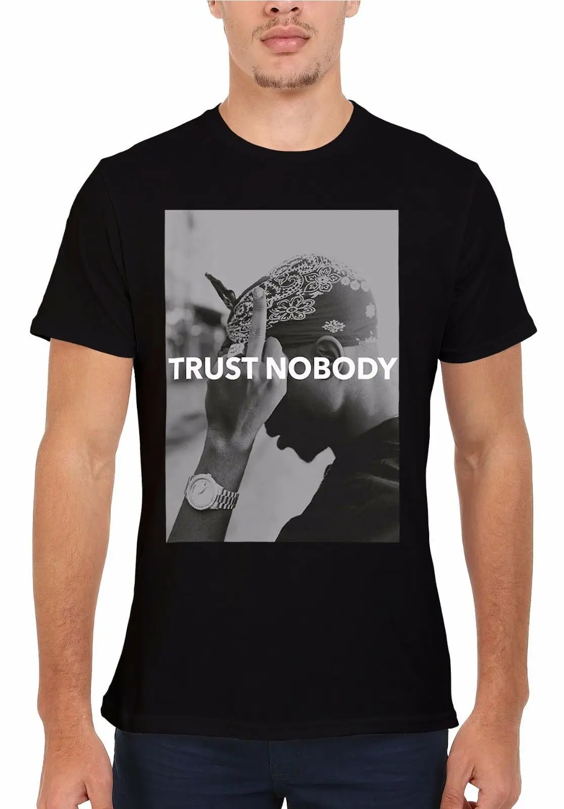2019 Забавный Тупак 2 Pac Shakur Trust no забавная Мужская и женская футболка унисекс 22 с