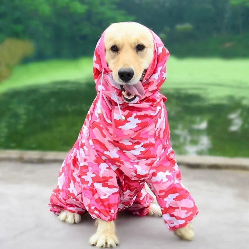 pink Дождевик для больших собак, одежда для домашних животных, плащ-Толстовка для собак, водонепроницаемый дождевик, куртки, пальто Верхняя одежда для средних и мелких собак 45 - Цвет: pink