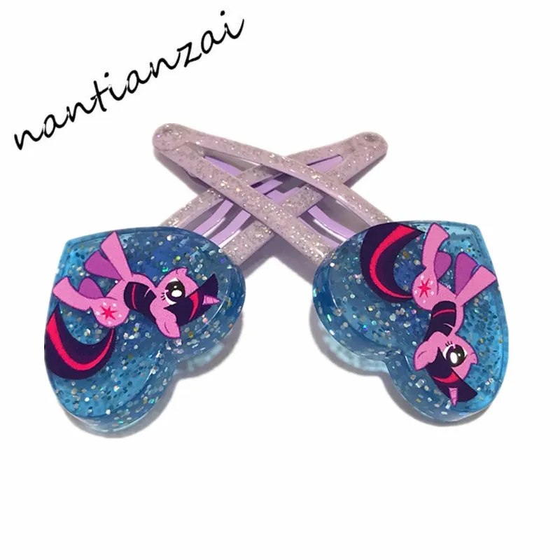 2 шт. My Little Horse мультфильм Шпилька Hairclip Головные уборы BB для девочек аксессуары для волос модная детская одежда зажим для волос вечерние подарок