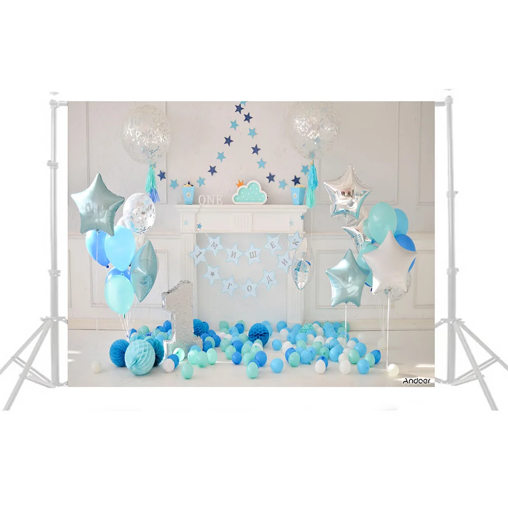 Andoer 2 1*1 5 м/7*5 футов фон для первого дня рождения воздушный шар торт фотография