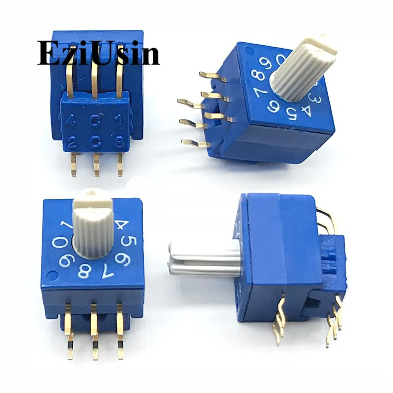 

0-9 10 Rotary Coding Knob Switch DIP 6pins 8421C 7mm Shank 3:3 PCB Switching 6p 0-F 16 0-7 8 5.08mm Pitch