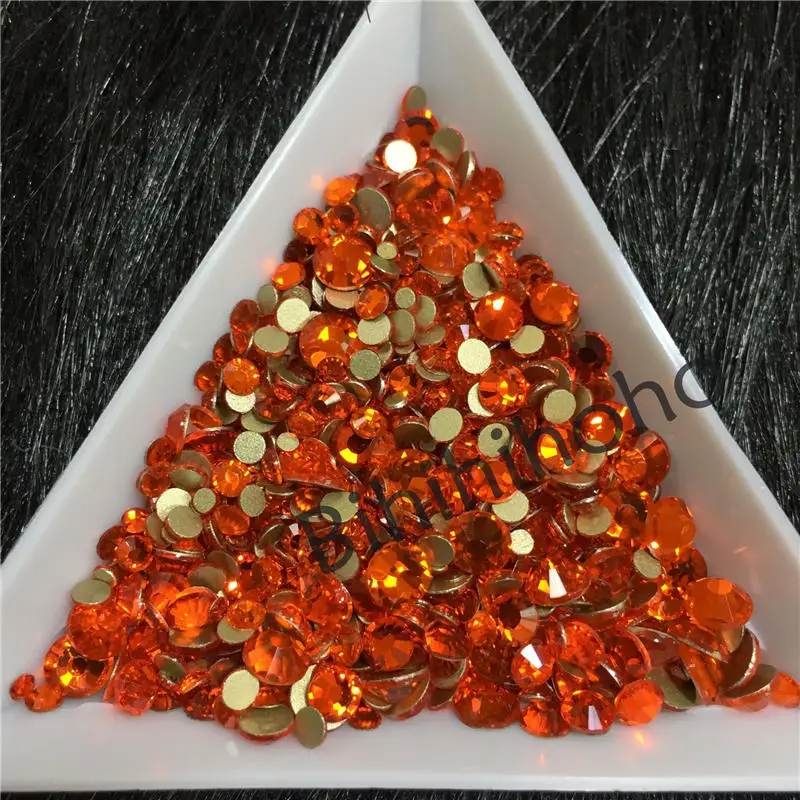 Orange red 1440 шт./упак. смешанные размеры ногтей Стразы Золото Пришивные АВ стекло дизайн ногтей украшения камни блестящие драгоценные камни аксессуары для маникюра 038 - Цвет: Orange red