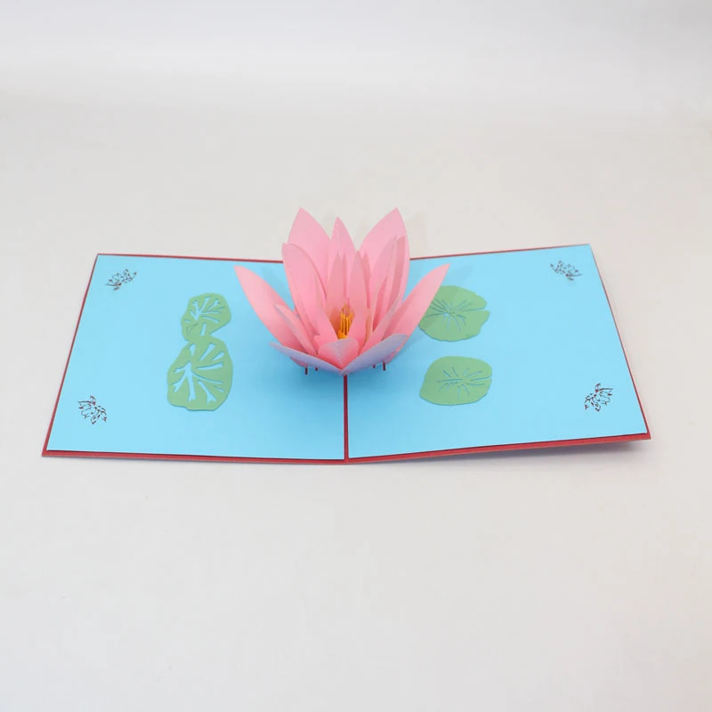 3D лазерная резка ручная работа растение белая розовая вода цветок лотоса