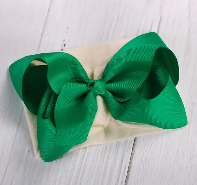2pcs Детская нейлоновая повязка на голову для маленьких девочек Diadema Bebe Recien Nacido, большие нейлоновые Детские Луки, Детская резинка для волос, тюрбан, аксессуары - Цвет: 2pcs