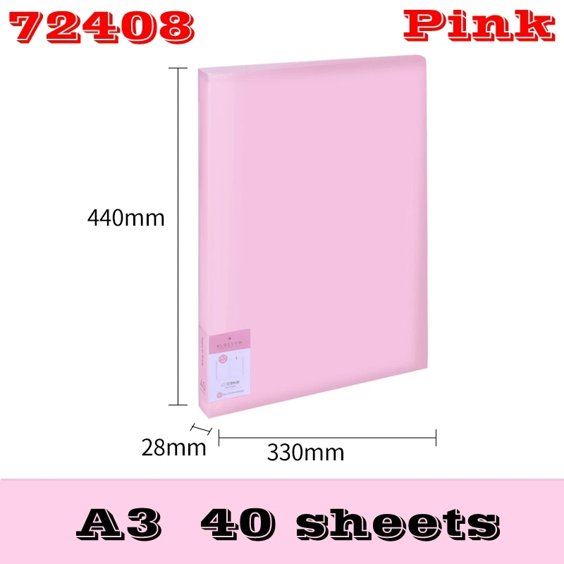 72408(40sheets)-Pink Гастроном 72408/72409 A3 ясно книги документы файлы хранения Книга Дата книга 40 shees и 60 листов 3 вида цветов дополнительно - Цвет: 72408(40sheets)-Pink