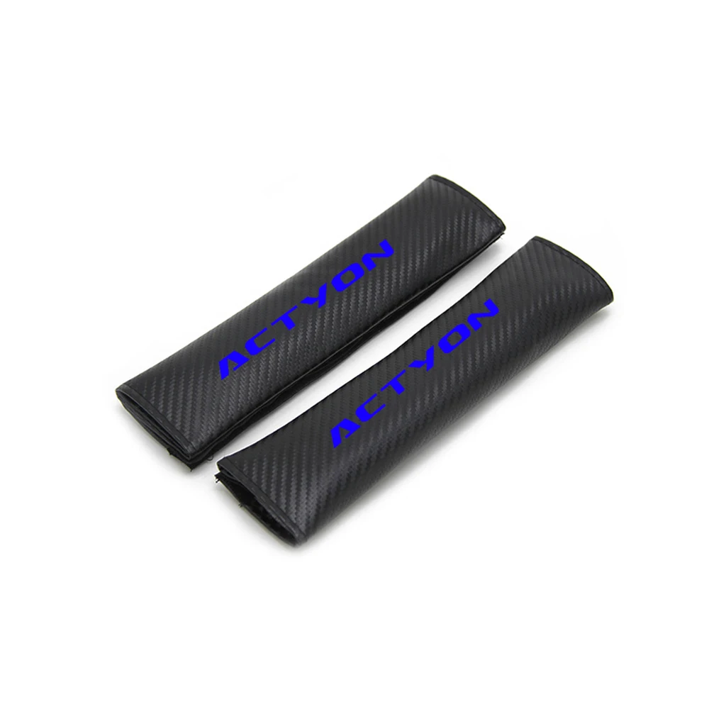Blue 2 шт. полиуретановый светоотражающий автомобильный ремень безопасности, накладки на плечо, безопасный Чехол на ремень безопасности для Ssangyong ACTYON, автозапчасти для стайлинга автомобилей - Название цвета: Blue