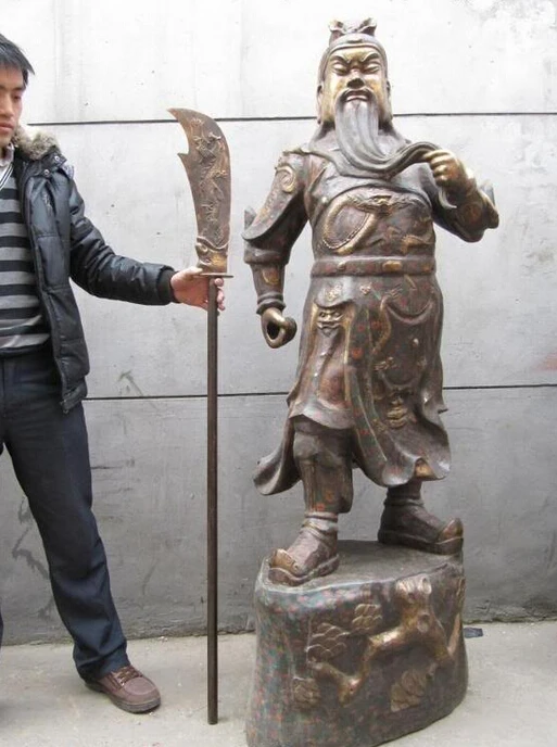 Китайские изысканные медные бронзовые Перегородчатые статуи дракона Гуан Гонг