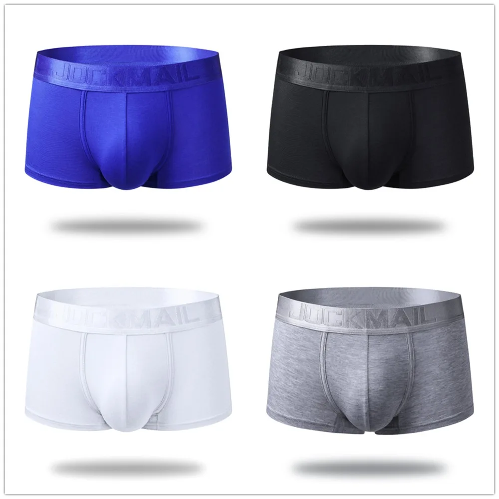 Трусы боксеры JOCKMAIL мужские 4 шт./лот модал пикантное нижнее белье U формы трусы для