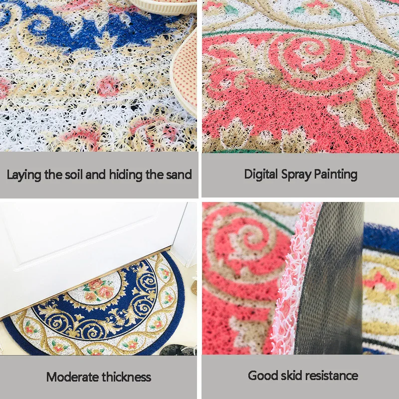 ПВХ шелковая петля пыленепроницаемый коврик d образной формы мандала цветочный