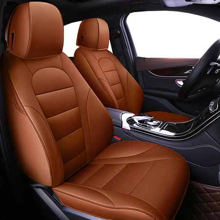 Brown Standard Авто универсальный кожаный чехол для сиденья Nissan Все модели Qashqai Note Teana Tiida Almera X-trai авто аксессуары Стайлинг - Название цвета: Brown Standard