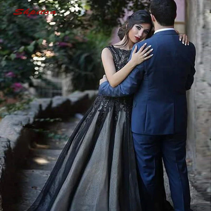 

Black Long Lace Evening Dresses Party Sexy Beaded A Line Plus Size Ladies Women Formal Dresses Evening Gown