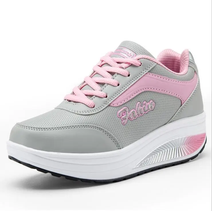 gray pink PU Новинка, женская повседневная обувь, недорогие женские туфли без каблуков для прогулки, повседневная мужская воздухопроницаемая обувь Zapatillas европейского размера 35-40 - Цвет: gray pink PU