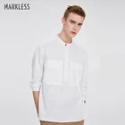Markless Модная хлопковая рубашка Для мужчин; брендовая одежда M-XXL Твердые Цвет Рубашки домашние муж. Camisa masculina CHEMISE Homme csa8504m