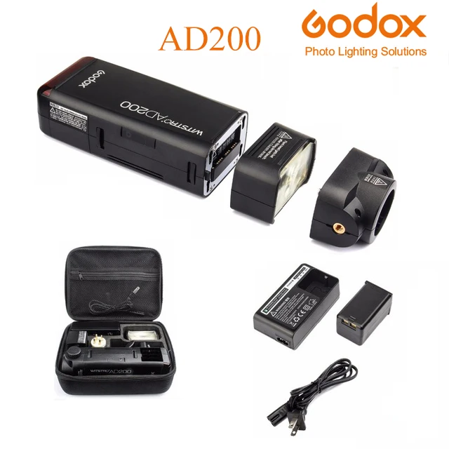 Godox AD200 200Ws 2 4G TTL вспышка стробоскоп 1/8000 HSS Беспроводная монолайт для покрытия 500