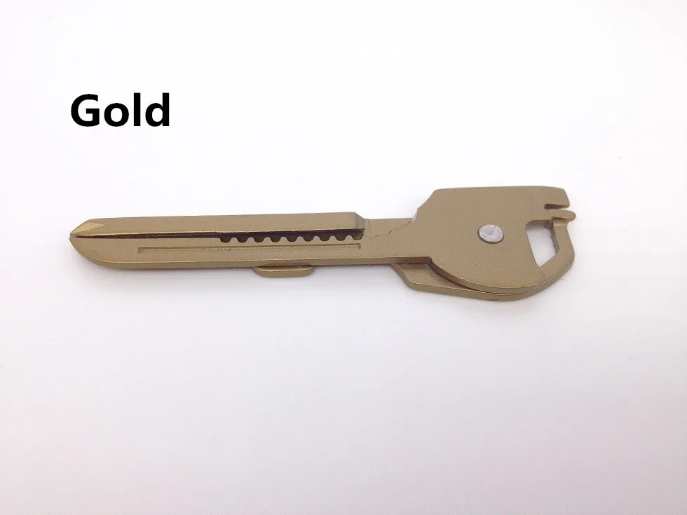 Gold 6 в 1 полезный многофункциональный нож практичный ключ Utili наружная Отвертка открывалка для бутылок брелок для кемпинга EDC инструменты - Цвет: Gold