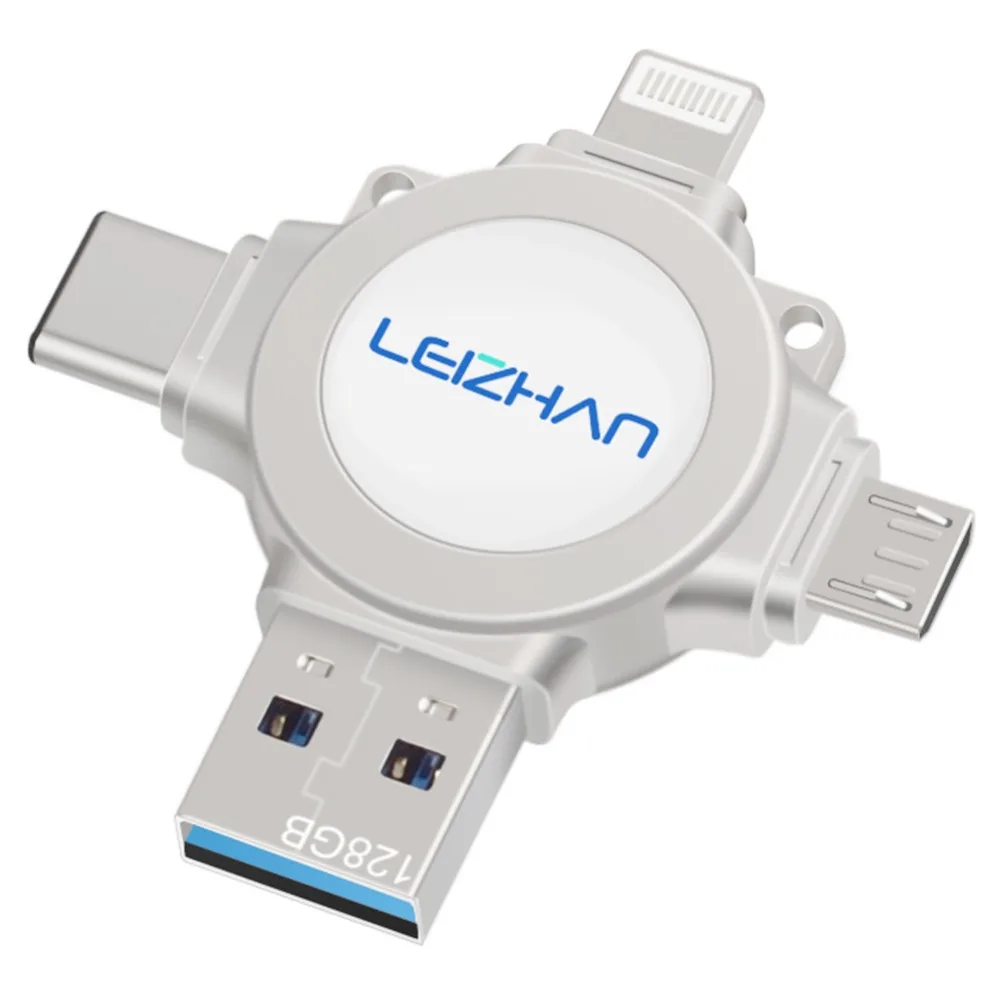 LEIZHAN Memory stick for iphone USB 3.0 TYPE-C Pen Drive 128GB 64GB 32GB 16GB C Pendrive Micro Lightning Flash | Компьютеры и офис