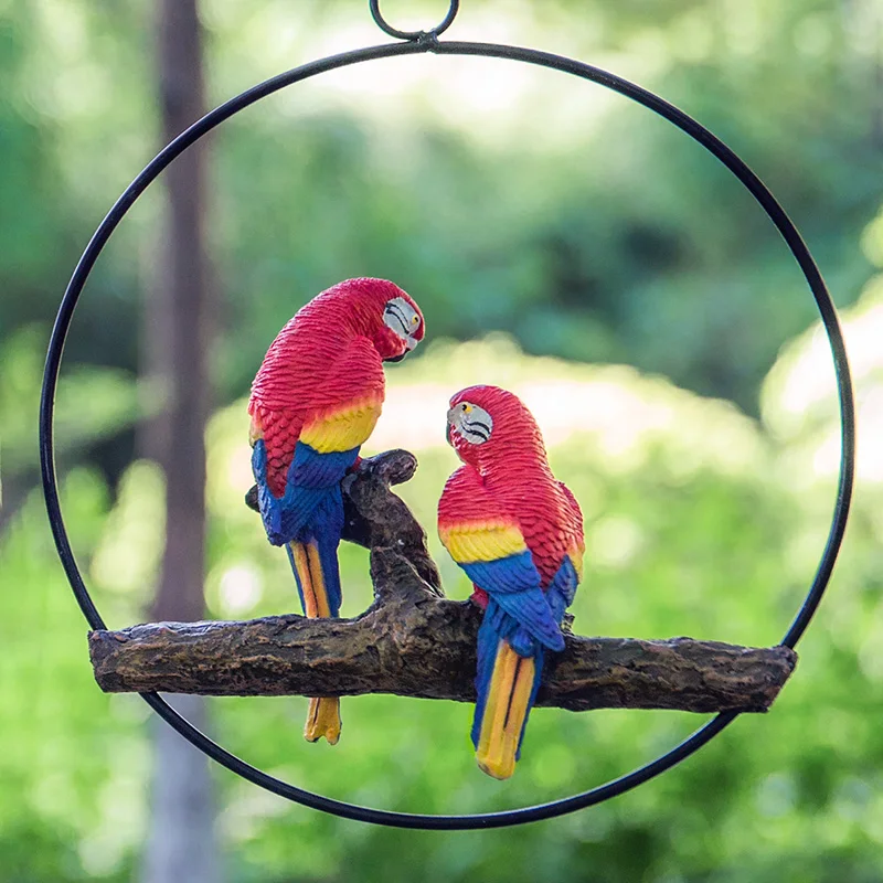 Декоративные фигурки попугая с подставкой садовая дверь птицы декоративные