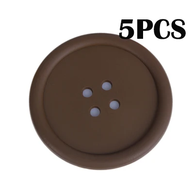 5pcs brown 5 шт круглые подставки для стола, подставки для напитков, силиконовые подставки, столовые, жаростойкие коврики для чашки, подставки, каминные стойки, Индивидуальные - Цвет: 5pcs brown