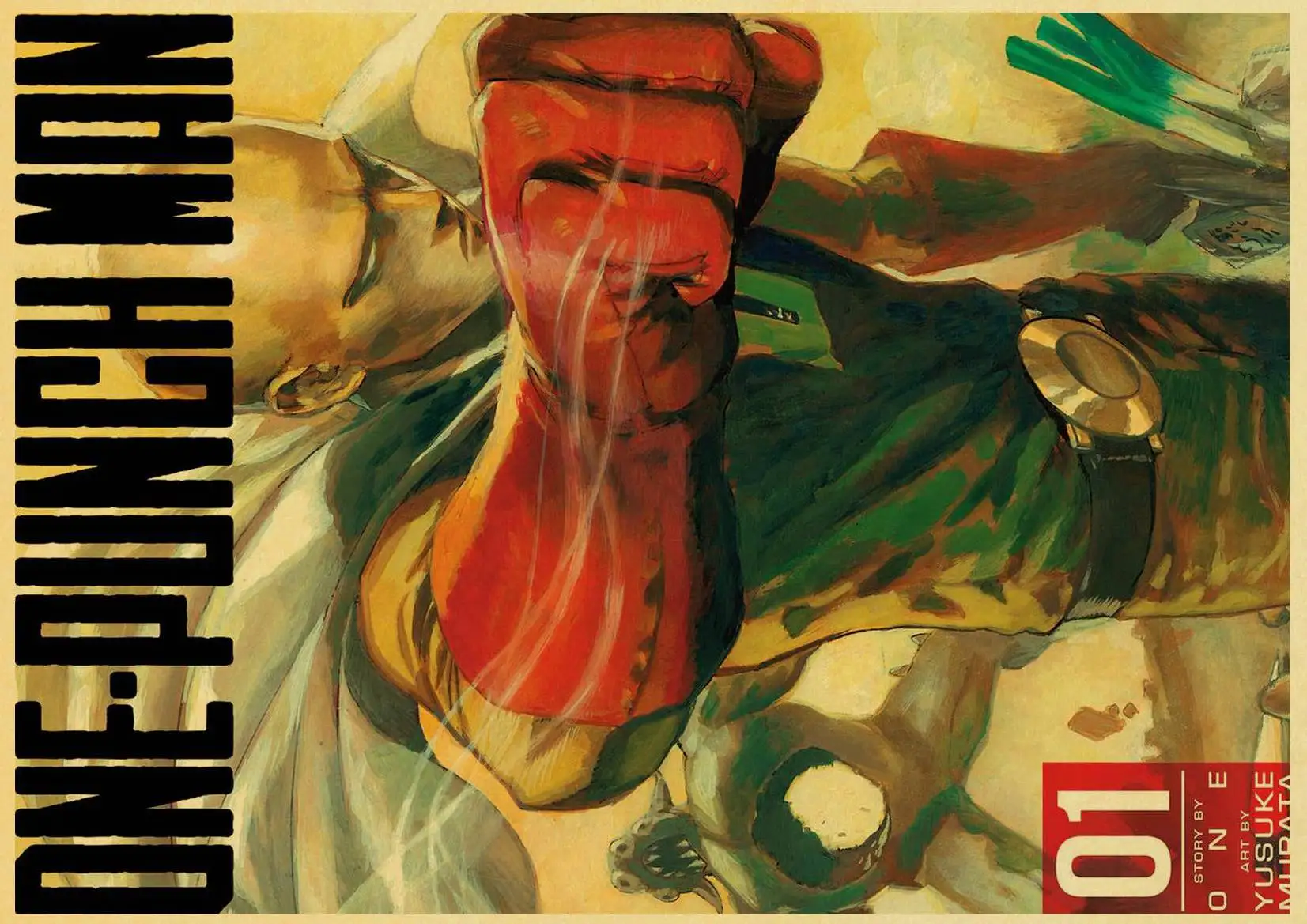 T018 Японское аниме One Punch Man плакат ретро плакат наклейки на стену винтажные плакаты принты для бара и домашнего декора - Цвет: T018