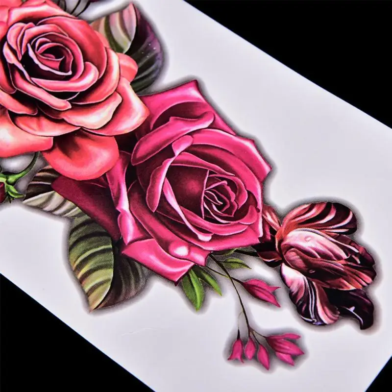 Для женщин пикантные Водонепроницаемый татуировки Стикеры крышка шрам розы