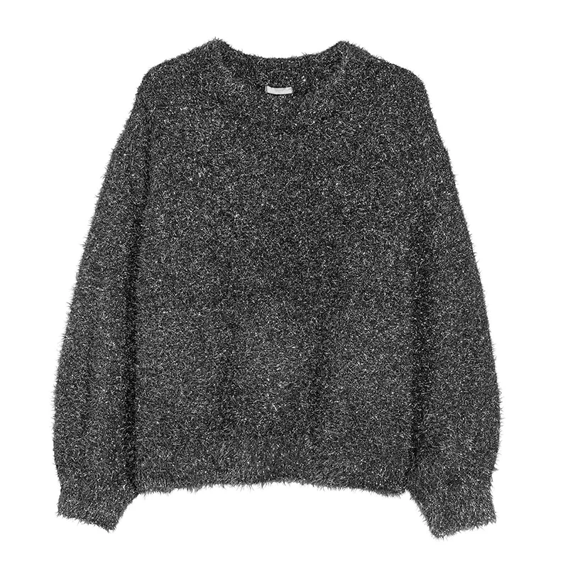 Kissmilk Plus Size Women O-neck Long Sleeve Solid Knitted Sweater Loose Casual Elasticity Autumn Pullovers for Female | Женская одежда
