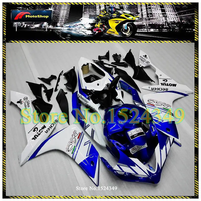 YZFR1 2007 2008 ABS Fairing For Yamaha 07 08 blue black white YZF-R1 2007-2008 07-08 BECKER MOTUL Tooling | Автомобили и