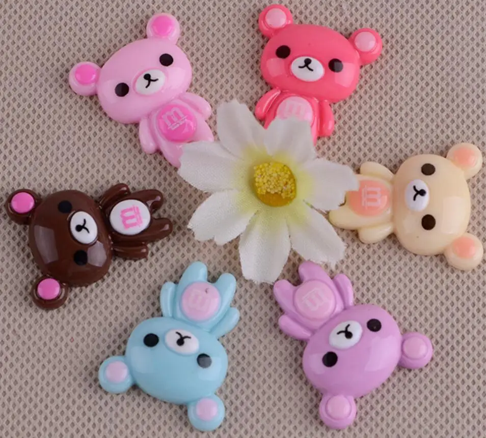 100 шт. полимерные бусины с милым медвежонком фигурки миниатюрные для