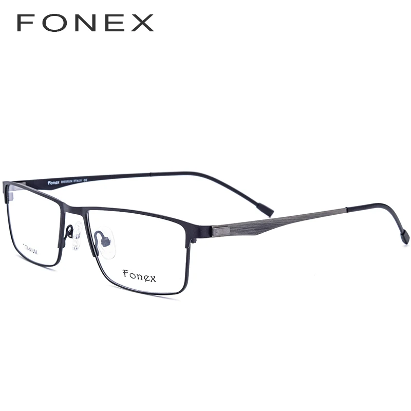 FONEX, титановый сплав оправа для очков, мужские очки по рецепту, квадратные очки для близорукости, мужские Оптические очки без винтов 9837