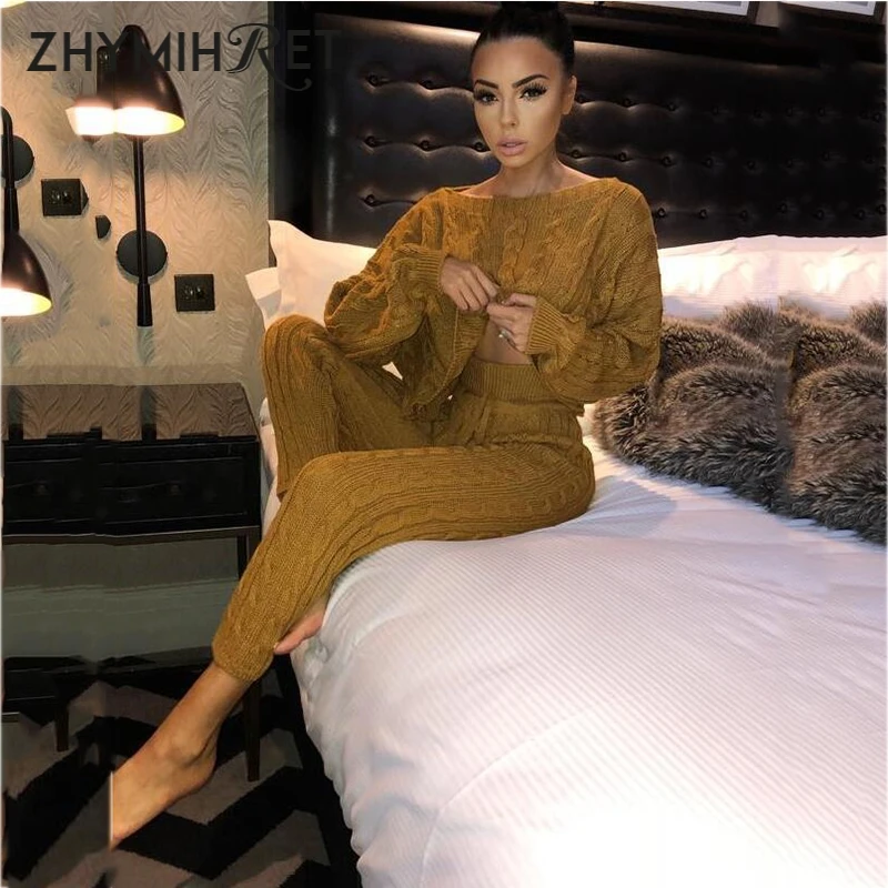 Женский трикотажный комплект из 2 предметов с длинными рукавами и открытыми