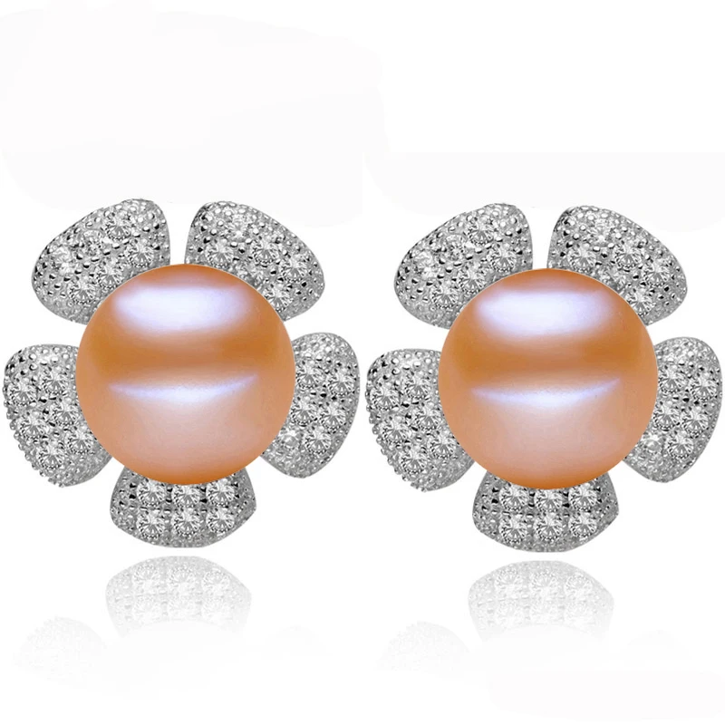 Серьги женские из серебра 925 пробы с пресноводным жемчугом | Украшения и