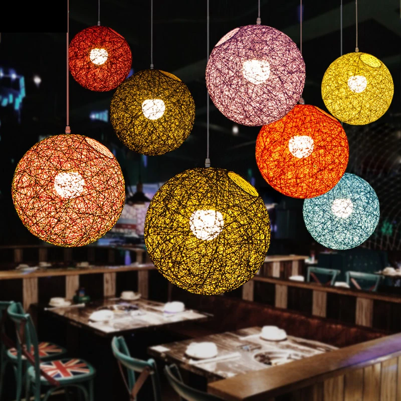 Современный Плетеный светодиодный подвесной светильник Ma в форме шара из