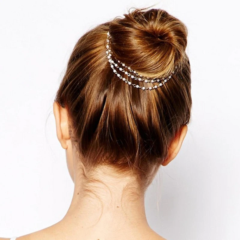 Золотые украшения для волос жемчужная повязка модные повязки на голову бисерные