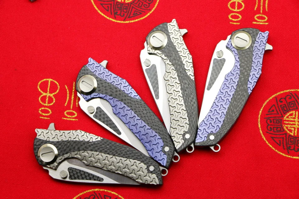 VENOM ARMOUR M390 лезвие Титан CF Флиппер Складной нож Открытый Отдых Охота Выживание Карманный Кухня Фрукты Ножи EDC инструменты
