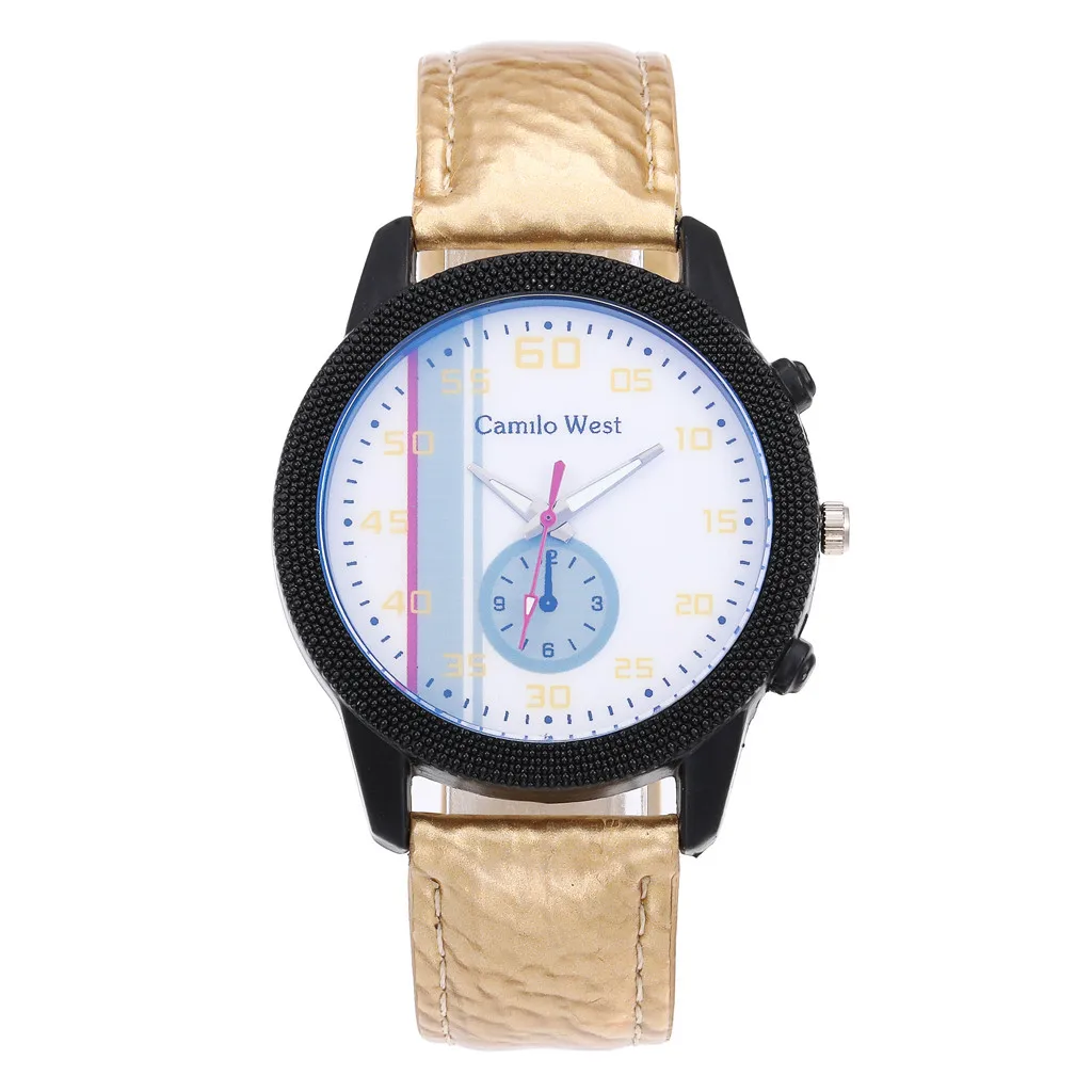 Женские часы с кожаным ремешком кварцевые синим стеклянным циферблатом