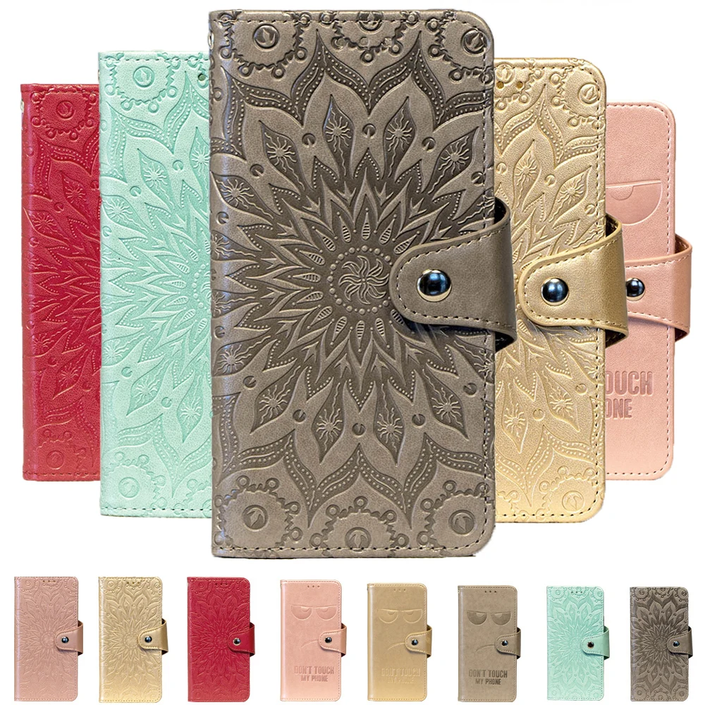 3D Embossing Case for Asus ZenFone Max Pro M2 ZB631KL ZB633KL Live L1 ZA550KL ZB501KL A007 A007D Flip Leather Cover Case Coque