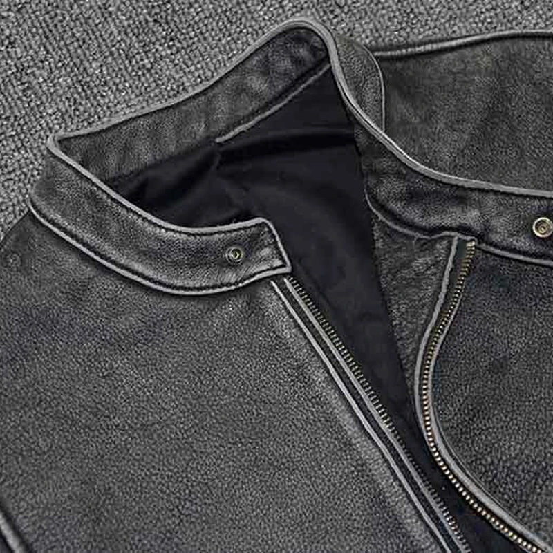 Мужская кожаная куртка винтажная летная из натуральной коровьей кожи Размер 5XL