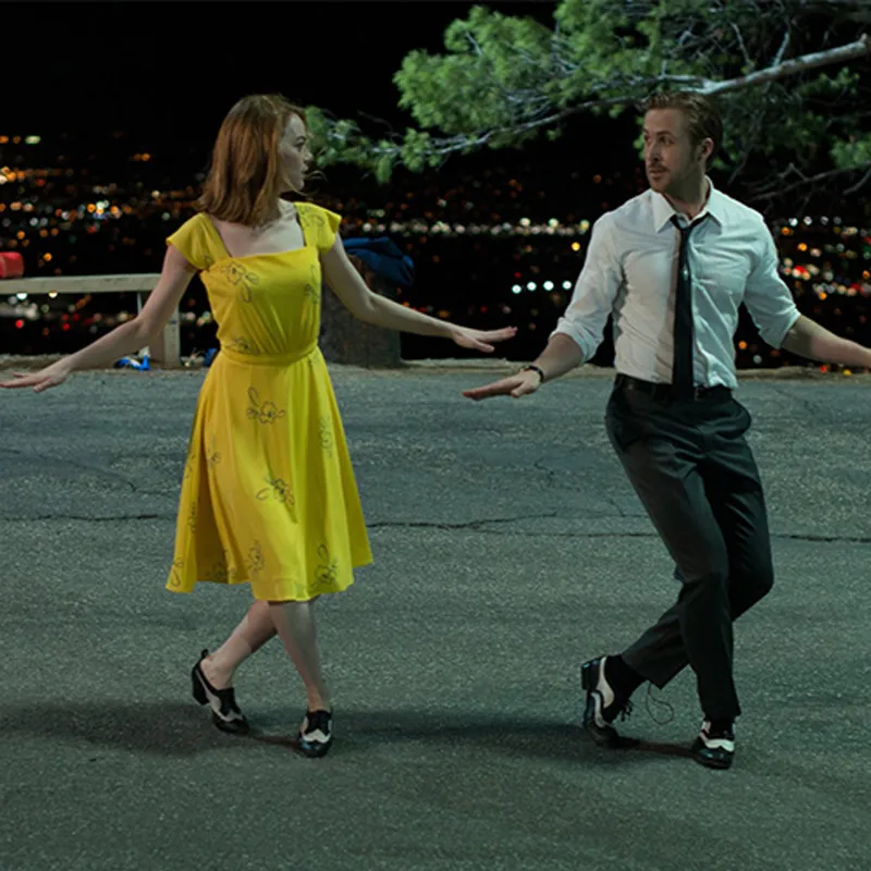 La Land Эмма Стоун Мия Косплей желтая Элегантная Дамская красота женские длинные платья для вечеринок Летний стиль женские платья костюмы