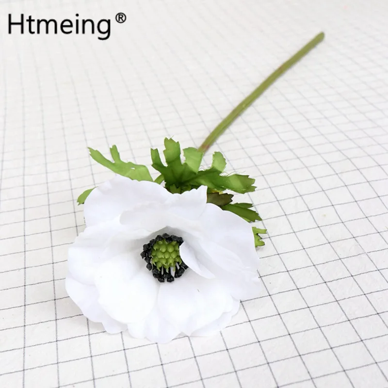 white-7pcs 7 шт. настоящий сенсорный анемоны ЦВЕТЫ для свадьбы свадебные букеты центральные декоративные цветы - Цвет: white-7pcs