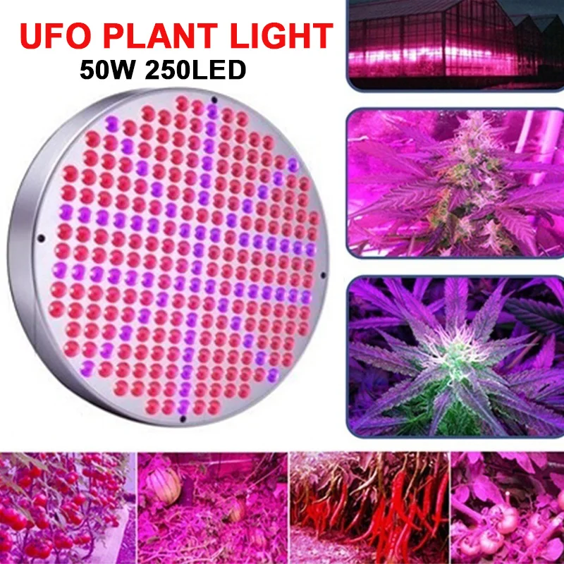250LED 50 Вт полный спектр лампа для растений Светодиодная выращивания