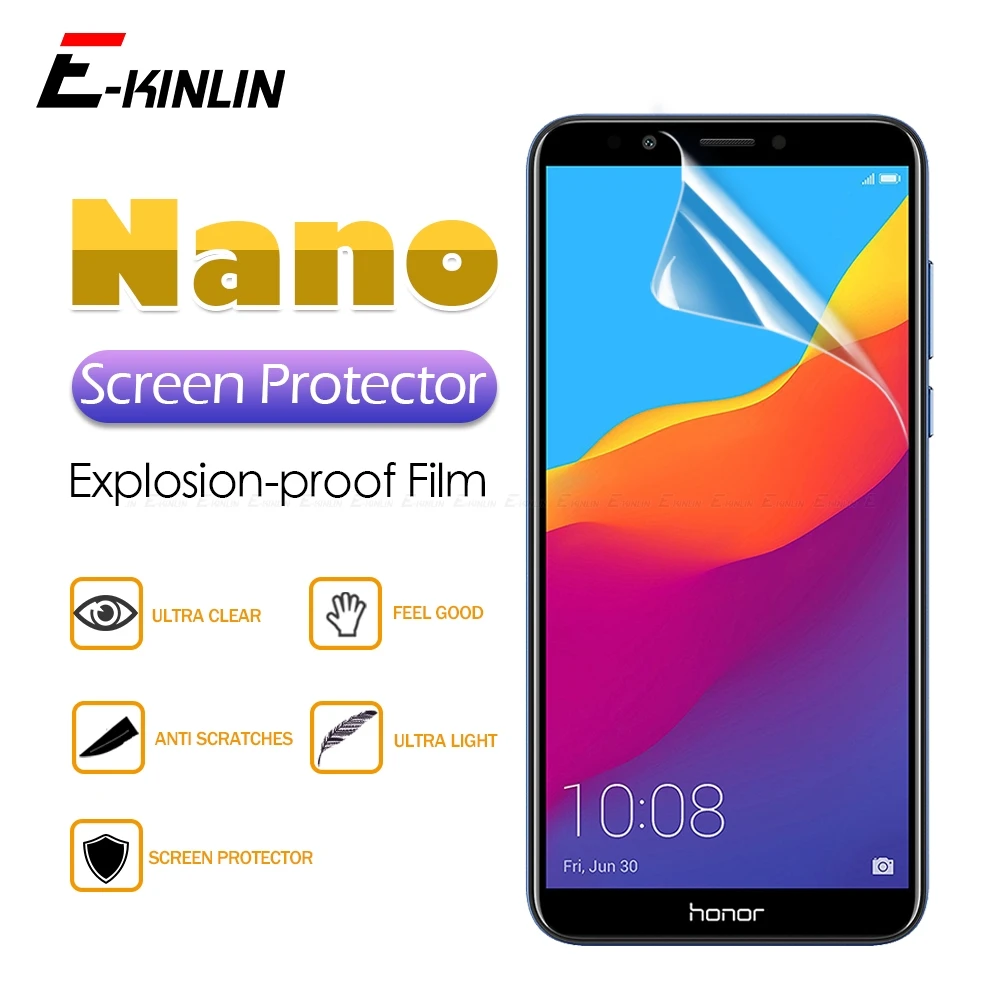 2 шт. прозрачная защитная пленка для экрана мягкая нано HuaWei Honor 9X Premium 9A 9C 7C Pro 8C 8S Prime
