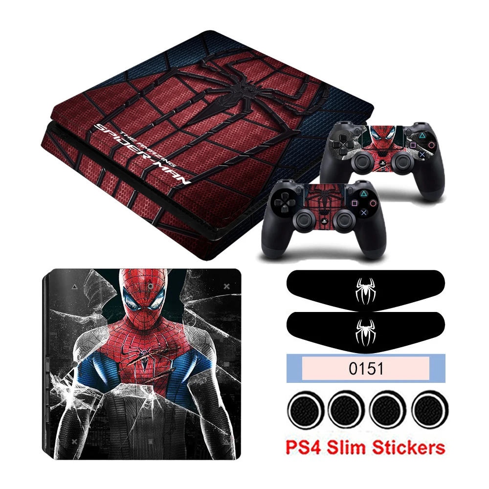 Спайдермен стикер s для Playstation 4 тонкая консоль и контроллер PS4 тонкие виниловые