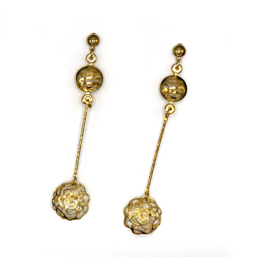 Модная открытая цветок Висячие серьги для Для женщин Длинные висячие золото Цвет