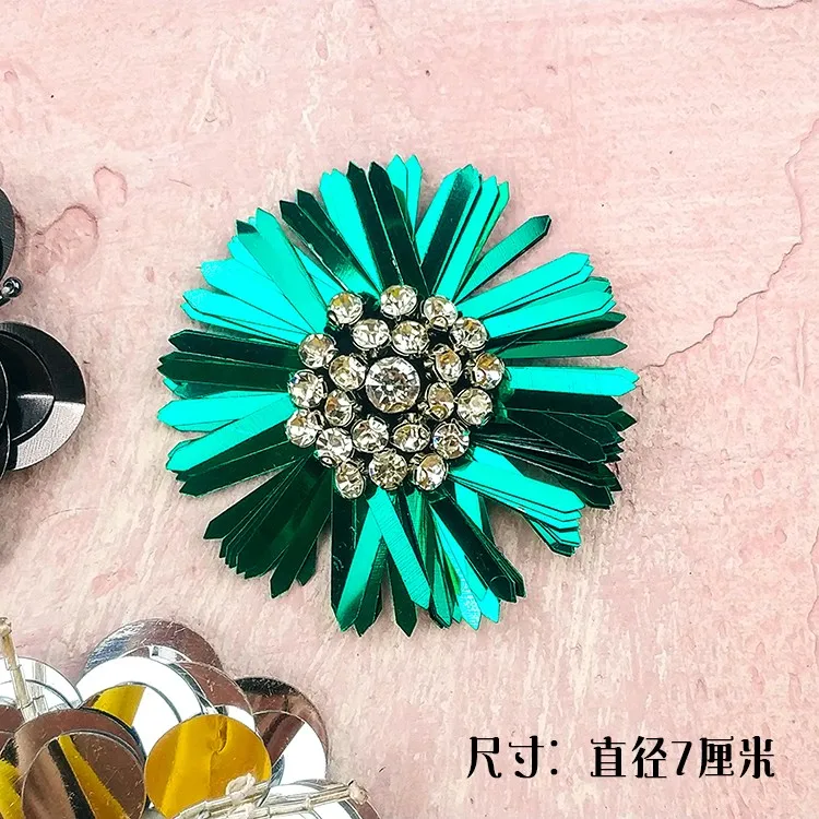 2019 NEW Multicolor flower sequined Rhinestones bead brooch patches sew on clothes shoes bags decoration DIY | Дом и сад