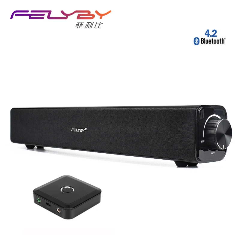 Беспроводная bluetooth колонка FELYBY портативный двухрожковый динамик Hi Fi для