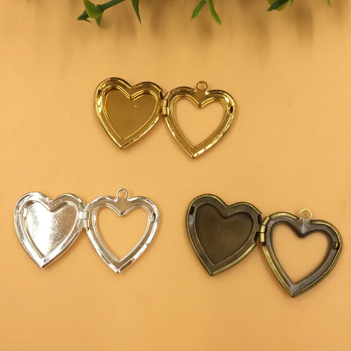 20mm 10pcs Heart Photo Frame Locket Box Copper Antique Bronze Tone Pendant DIY Vintage Jewelry | Украшения и аксессуары