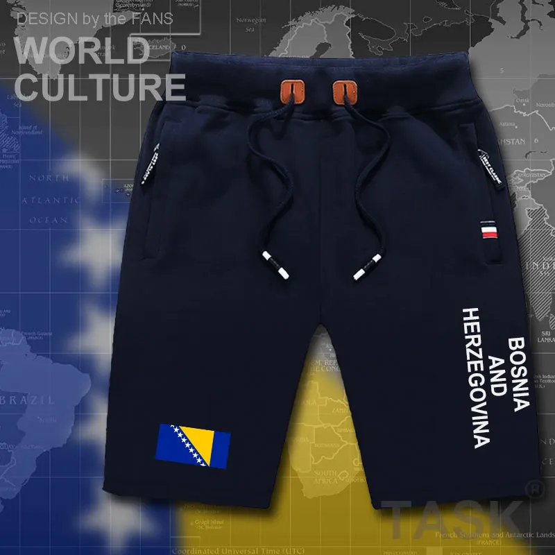 Мужские спортивные шорты с флагом на молнии и карманами | Мужская одежда