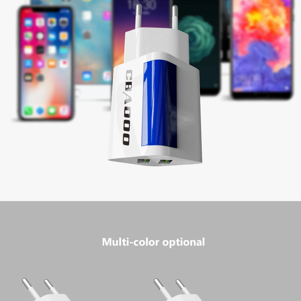 Двойной USB зарядное устройство для мобильного телефона настенное зарядное устройство светодиодный светящийся адаптер быстрой зарядки для iPhone Android планшет QC 3,0 ЕС адаптер питания