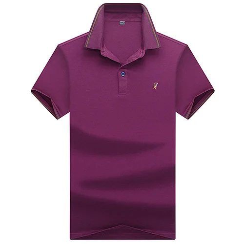 Wine red Поло de qualite superieure hauts et shirts Hommes Daffaires hommes marques Polo 3D broderie с отложным воротником col hommes Polo - Цвет: Wine red